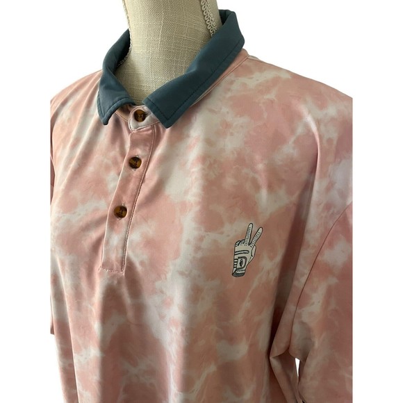 The Smitty Golf Polo in Tie Dye Pink by Smith and Quinn 2XL - Picture 1 of 5
